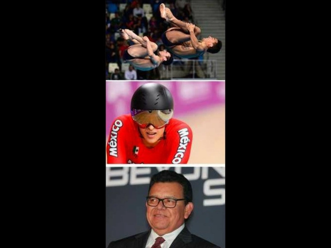 Los medallistas mundiales Juan Celaya y Yahel Castillo, la ciclista Jessica Salazar, submonarca del orbe en 500 metros contrarreloj, y el ex ligamayorista Fernando Toro Valenzuela. Foto Jam Media