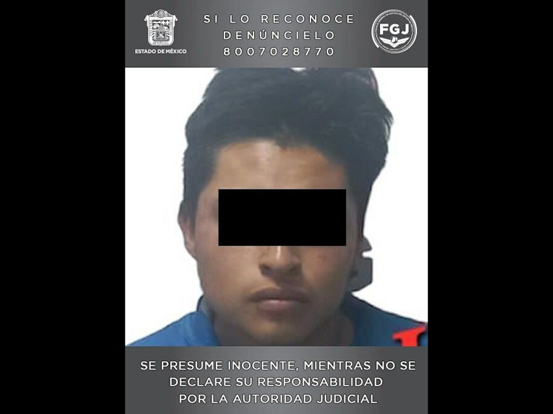 El 30 de enero, Juan Antonio ‘N’ agredió a su abuela, de 85 años. Tras su detención, fue recluido en el penal de Chiconautla. Imagen difundida por la FGEM