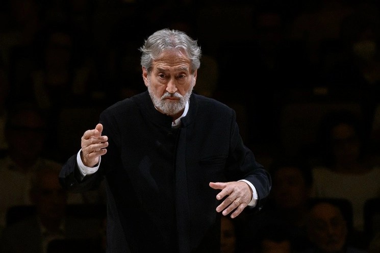 El director de orquesta y violagambista catalán, Jordi Savall, durante su presentación en el Auditorio Nacional de Música de Madrid, el domingo pasado. Foto Rafa Martín 