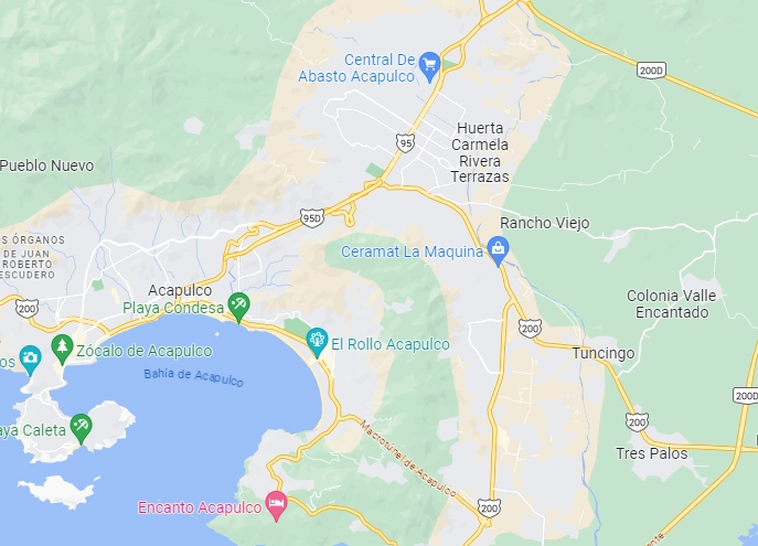 En la colonia Cumbres Figueroa, en Acapulco, Guerrero, fueron asesinadas cinco personas. Foto Google Maps