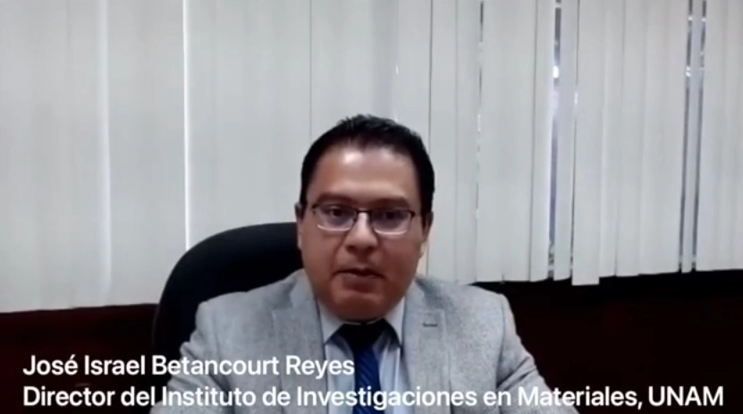 José Israel Betancourt Reyes durante la toma de posesión. Fotograma tomado del video emitido por la UNAM