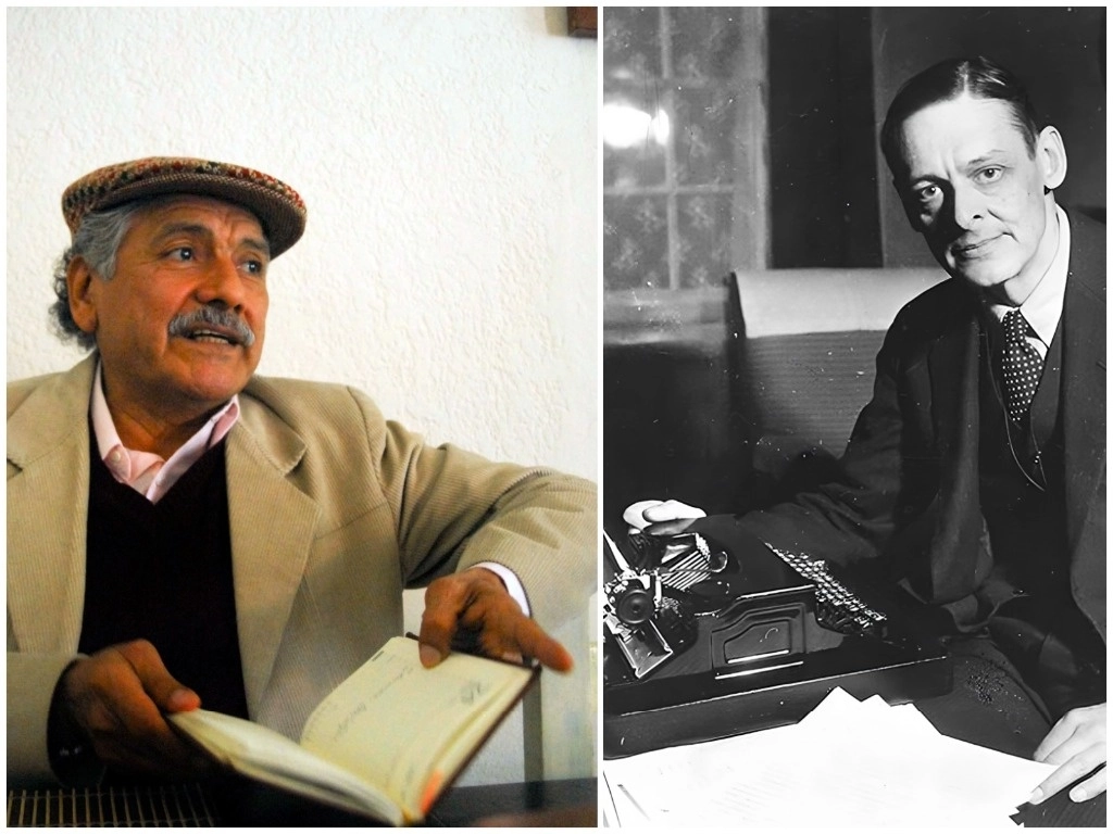 El traductor y poeta José Luis Rivas y el escritor T. S. Eliot en 1942. Foto Sergio Hernández Vega y tomada de la página de la editorial Faber & Faber 