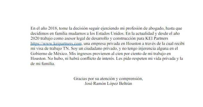 El hijo del Presidente pidió respeto a su vida privada.