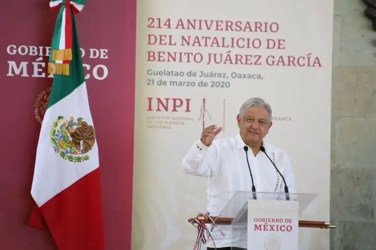 López Obrador se comprometió a regresar cada 21 de marzo a Guelatao para conmemorar el natalicio de Benito Juárez. Foto Jorge A. Pérez Alfonso