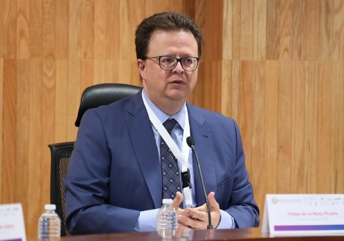 El magistrado del TEPJF, Felipe de la Mata Pizaña durante el foro. Foto tomada de la cuenta de Twitter @TEPJF_TOL