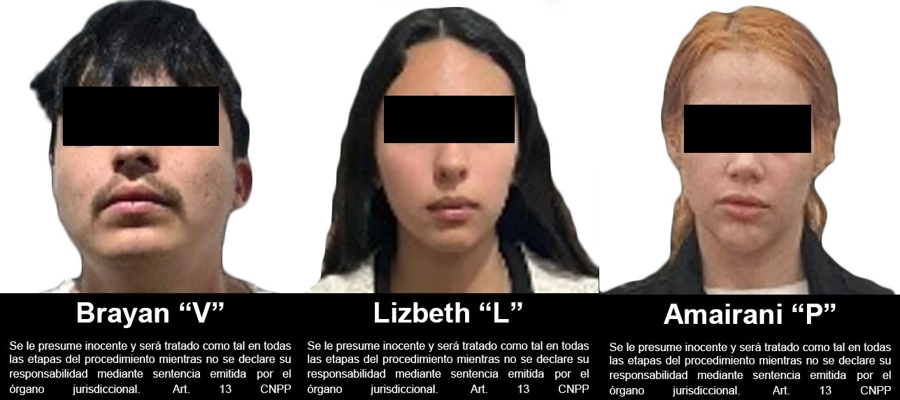 Brayan Vega, Lizbeth Lam y Amairani Pulido fueron procesados por los ilícitos de posesión de arma de fuego, cartuchos y cargadores de uso exclusivo de las Fuerzas Armadas, así como delitos contra la salud por posesión de mariguana y cocaína. Foto

