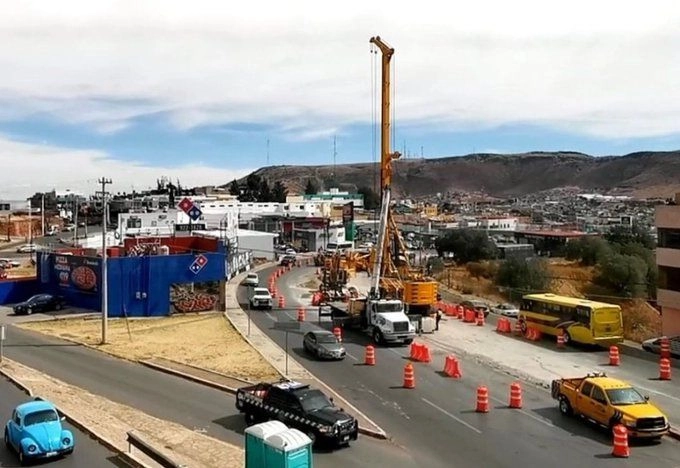 Obras del viaducto elevado en Zacatecas. Foto
