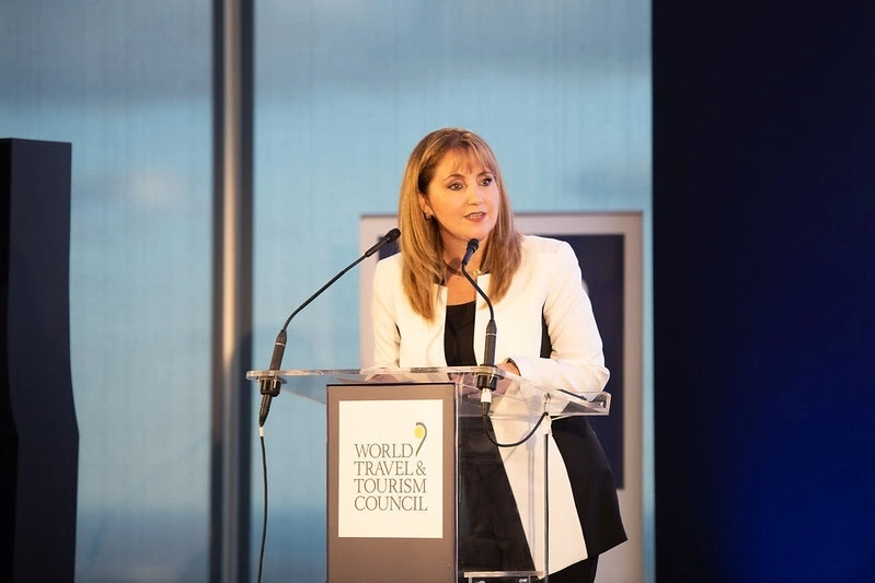 Gloria Guevara Manzo (en imagen de archivo) consideró que deja al WTTC en una posición “más fuerte” como la voz del sector privado global. Foto cortesía WTTC