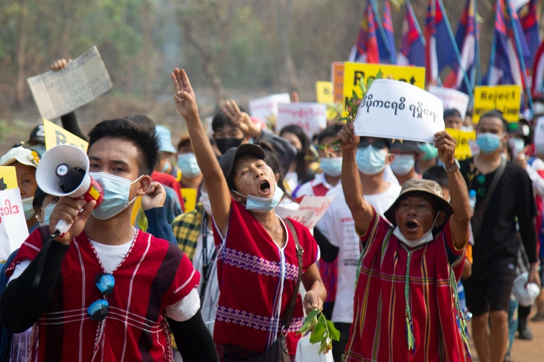 Las protestas en Myanmar continúan. Foto Afp  