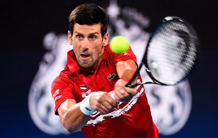 Novak Djokovic durante el partido contra Rafael Nadal en las finales de la Copa ATP. Foto Afp