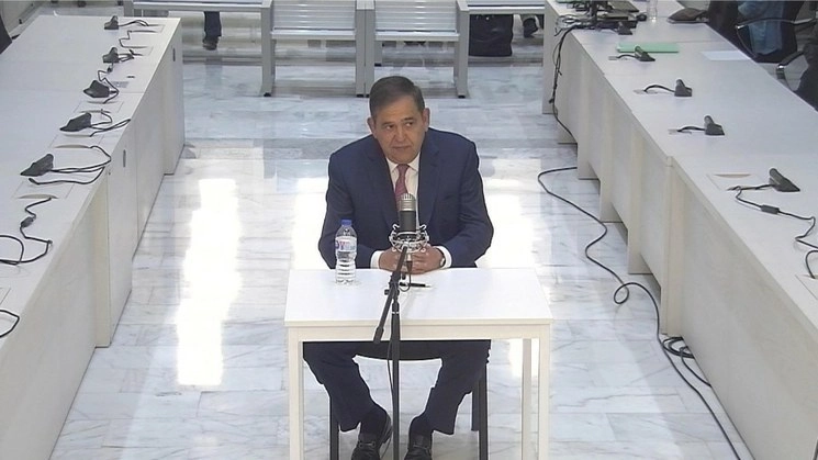 Alonso Ancira, ex presidente de AHMSA, durante una comparecencia en marzo pasado. Foto cortesía de la Audiencia Nacional de España 