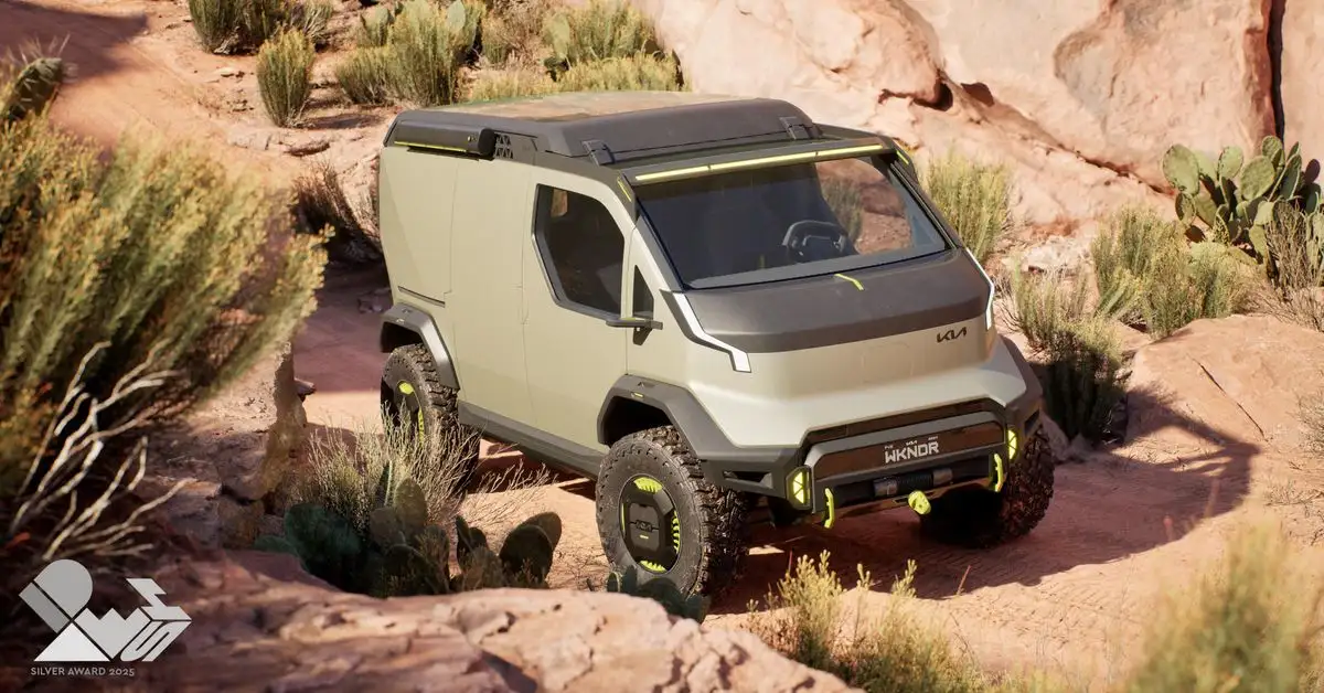 El Kia PV5 WKNDR Concept destaca por su diseño modular y enfoque sostenible. Foto 