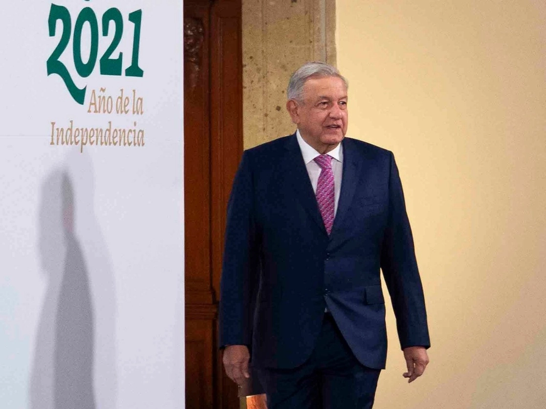 El presidente Andrés Manuel López Obrador durante su conferencia matutina en Palacio Nacional, en la Ciudad de México, el 8 de febrero de 2021. Foto cortesía Presidencia