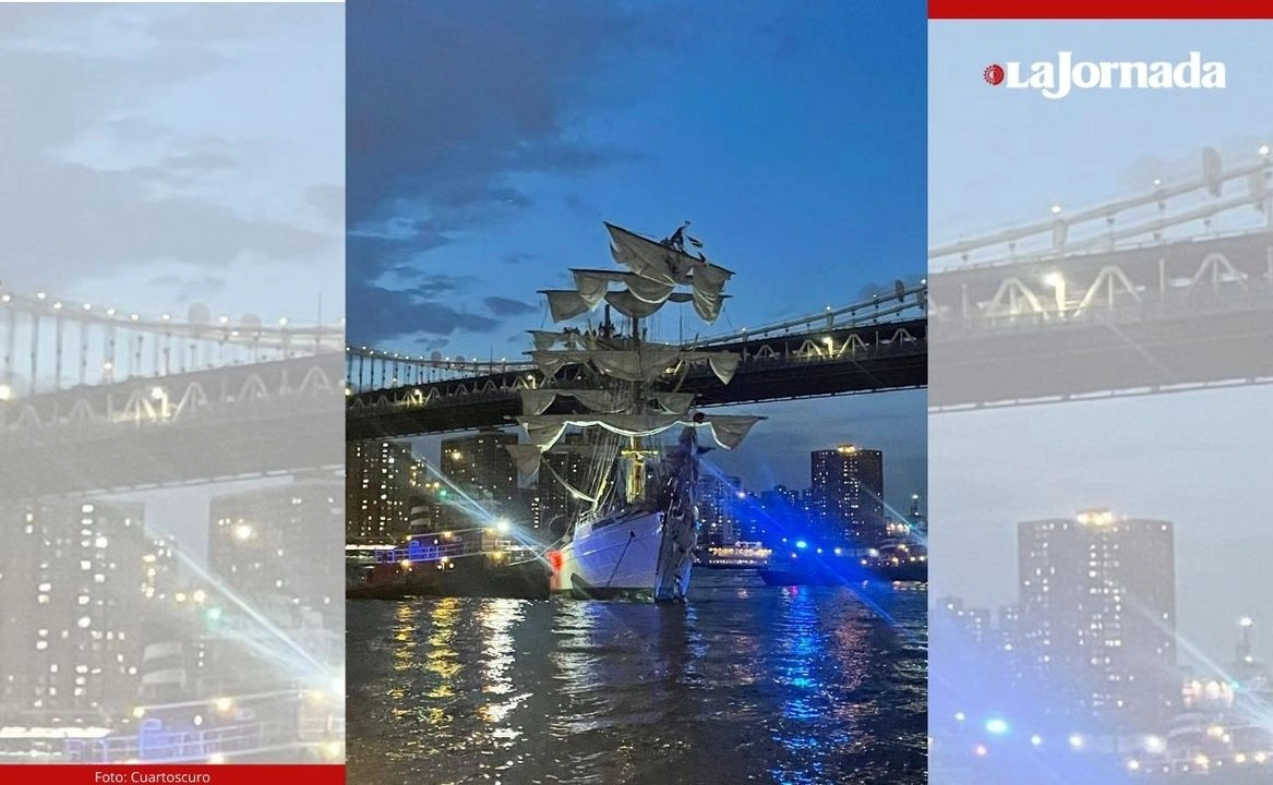 El buque escuela naval Cuauhtémoc sufrió un accidente en el puente de Brooklyn en NY. 