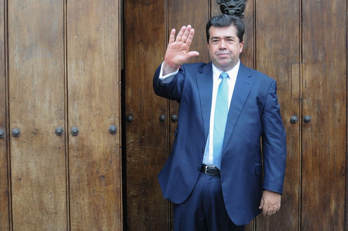 Pedro Haces, líder de la CATEM, llega a Palacio Nacional.