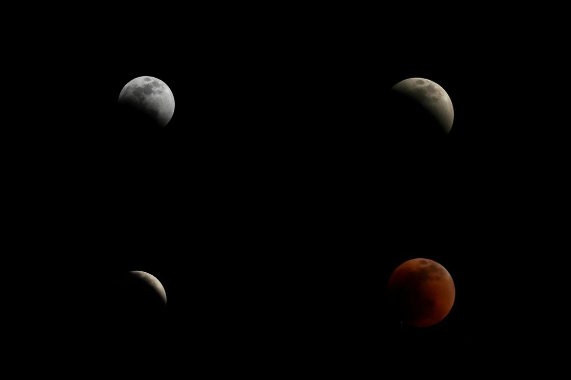 Ciudad de México. Secuencia del eclipse de lunar visto desde el sur de la capital. Fotos: Luis Castillo


