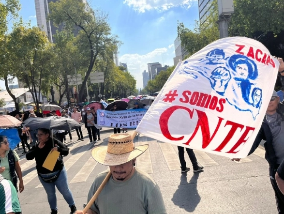 En imagen de archivo, protesta de la CNTE en la Ciudad de México. Foto Luis Castillo