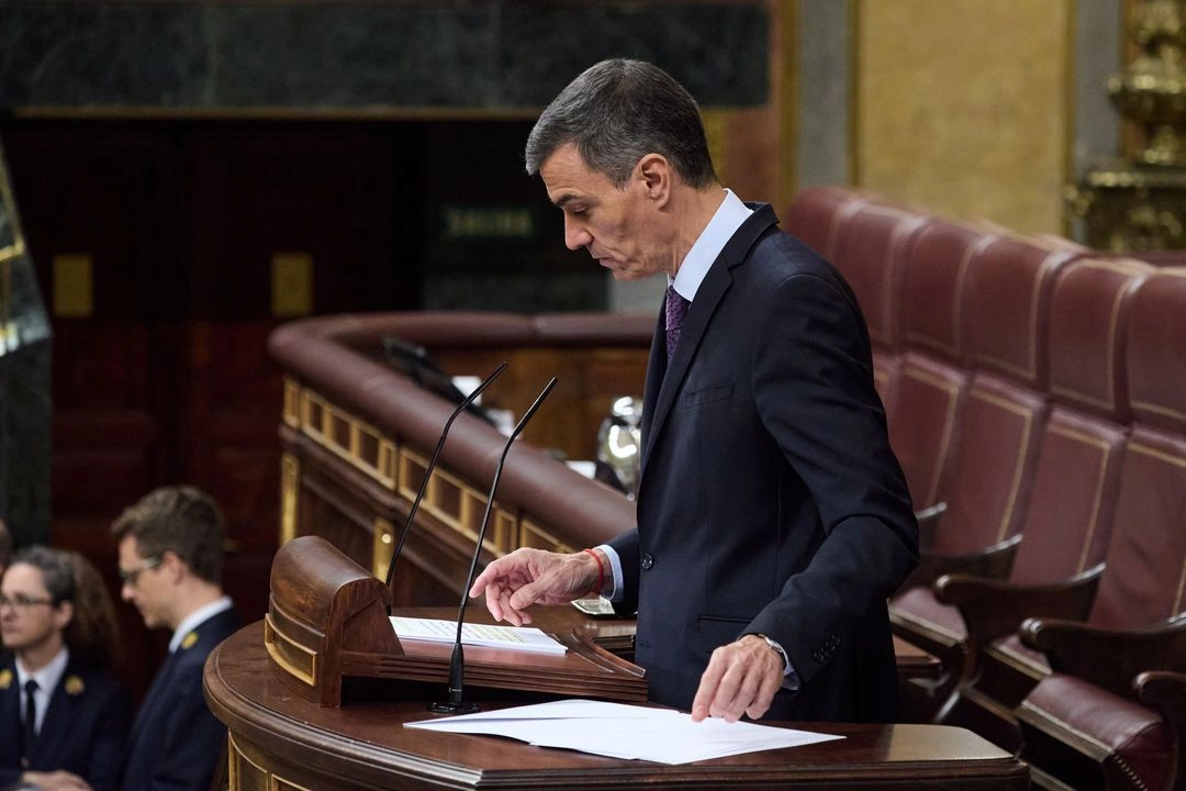 El presidente del Gobierno español, Pedro Sánchez, durante un pleno extraordinario en el Congreso de los Diputados, en Madrid, el 9 de julio de 2025. Foto