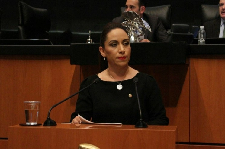 La diputada Adriana Dávila (PAN), secretaria de la Comisión de Seguridad Pública, informó que dio positivo a una prueba de coronavirus. Imagen tomada del Twitter @CanalCongreso