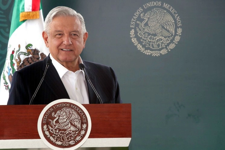 El presidente Andrés Manuel López Obrador esta mañana en Michoacán.  Foto. Presidencia