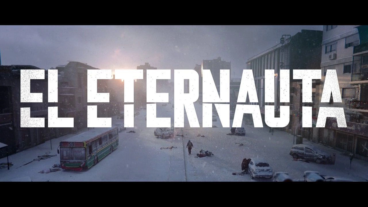 Cartel publicitario de la serie El Eternauta, producida por 