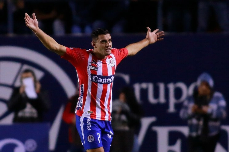 Germán Berterame festeja su anotación durante el encuentro. Foto Jam Media