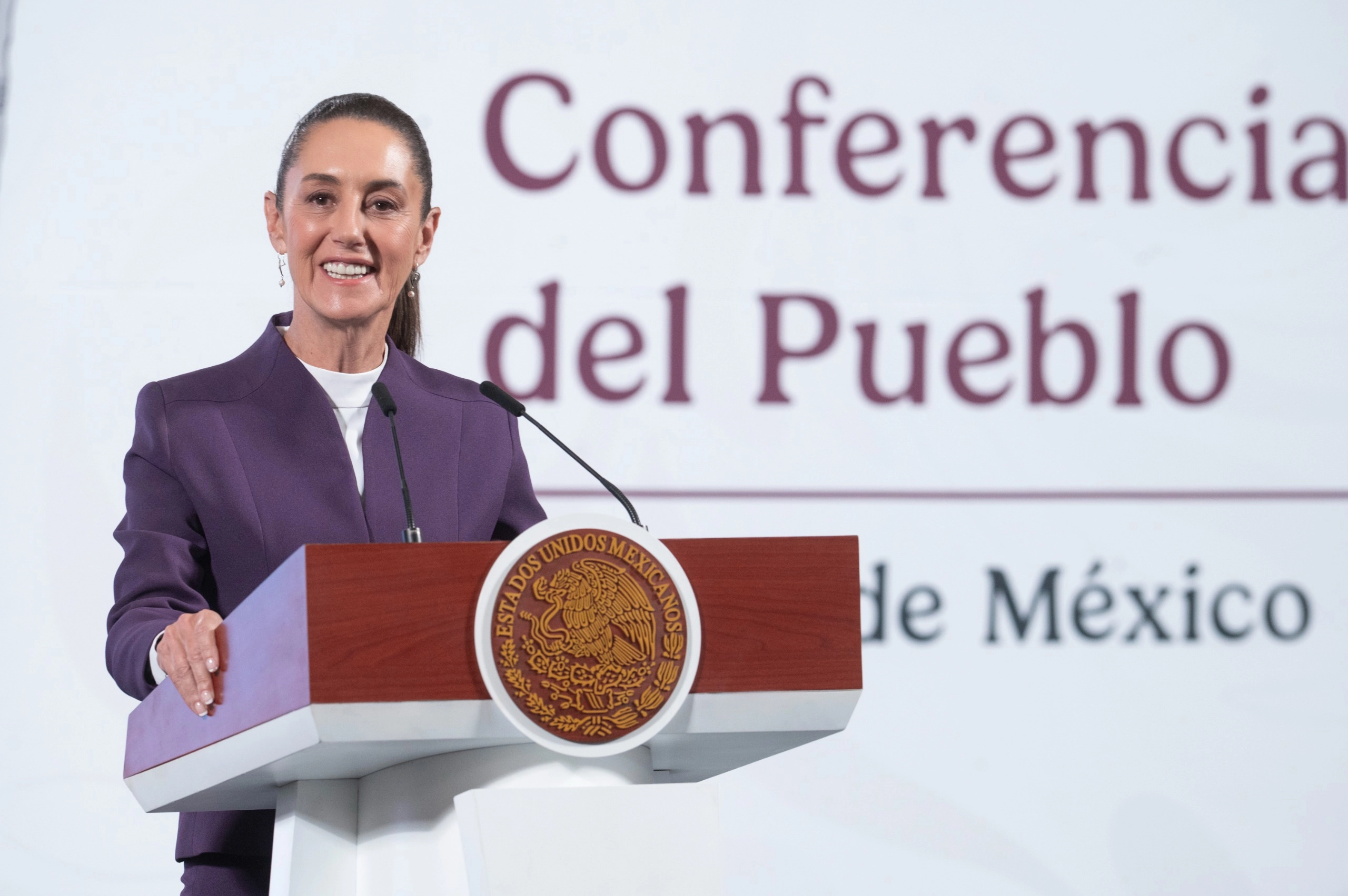 La presidenta Claudia Sheinbaum, durante su conferencia de este martes 4 de marzo de 2025 desde Palacio Nacional.