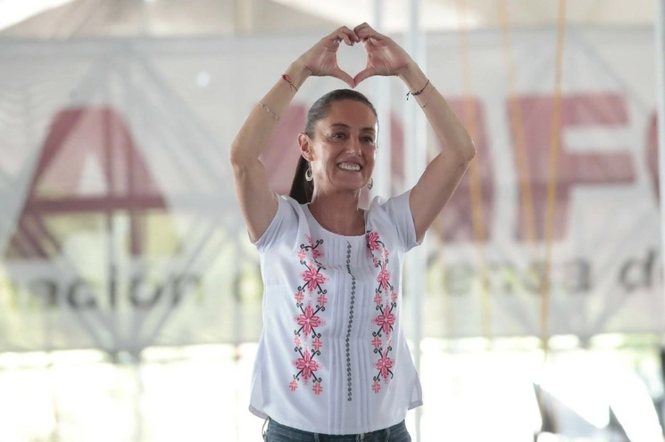 Claudia Sheinbaum durante una Asamblea Informativa en Tecámac, en el Estado de México, como parte del proceso por el cual Morena elegirá a su Coordinador de comités de defensa de la 4T, el 25 de junio de 2023. Foto Luis Castillo