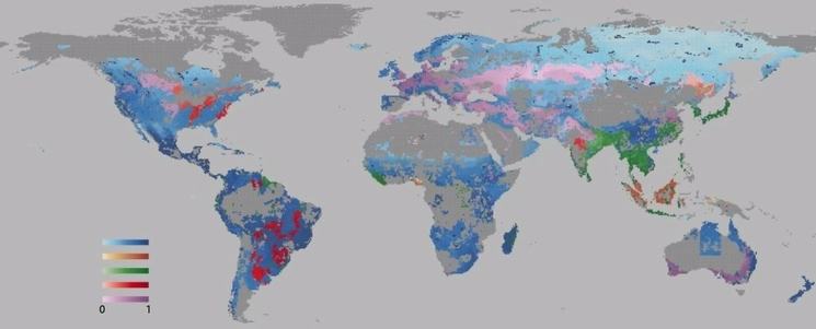 El mapa muestra el índice de prioridad de uso y conservación de la tierra para los principales productos agrícolas. Foto Europa Press 