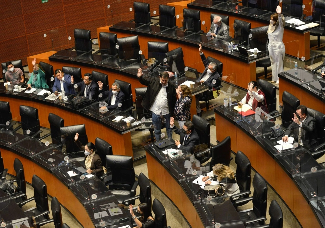 Votación durante la sesión extraordinaria de la Comisión Permanente, el 19 de agosto de 2021 . Foto Cuartoscuro