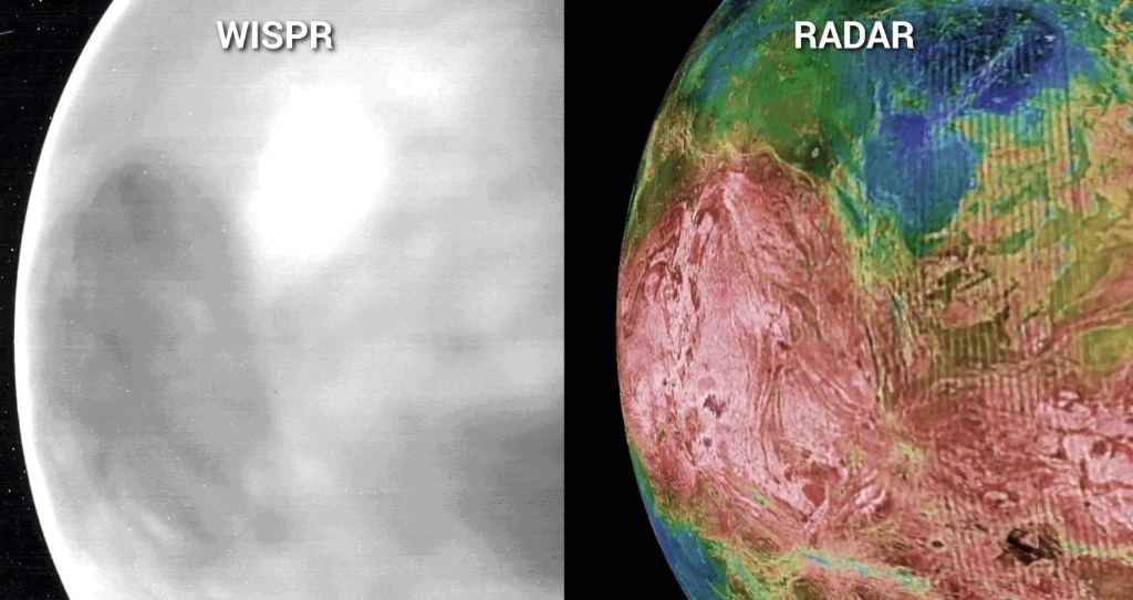 La sonda solar Parker de la NASA completó este 6 de noviembre su última maniobra de asistencia gravitacional sobre Venus, pasando a tan solo 376 kilómetros de su superficie. Foto NASA / APL / NRL (IZQUIERDA), EQUIPO MAGALLANES / JPL / Europa Press