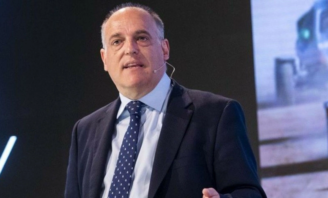 Aunque Javier Tebas, presidente de la liga española, dijo que la “amenaza de una Superliga está muerta”, aceptó que pensarán en “medidas protectoras” y no “en sanciones”. Foto tomada del Twitter de @Tebasjavier / Archivo