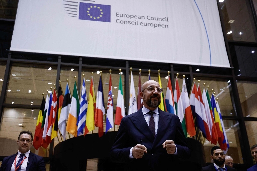 Charles Michel, presidente del Consejo Europeo, anunció en la red X, ates Twitter, que los países del bloque "decidieron abrir negociaciones de adhesión con Ucrania y Moldavia". Foto Afp.