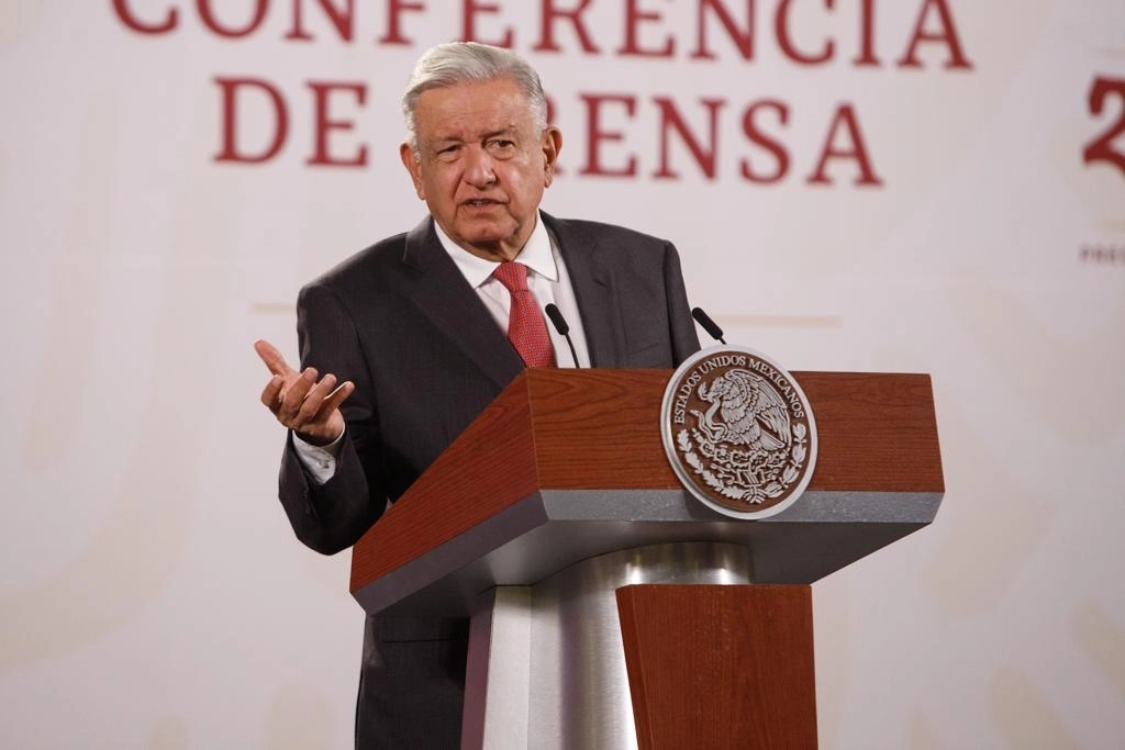 El presidente Andrés Manuel López Obrador durante su conferencia matutina en Palacio Nacional, en la Ciudad de México, el 25 de noviembre de 2022. Foto Pablo Ramos