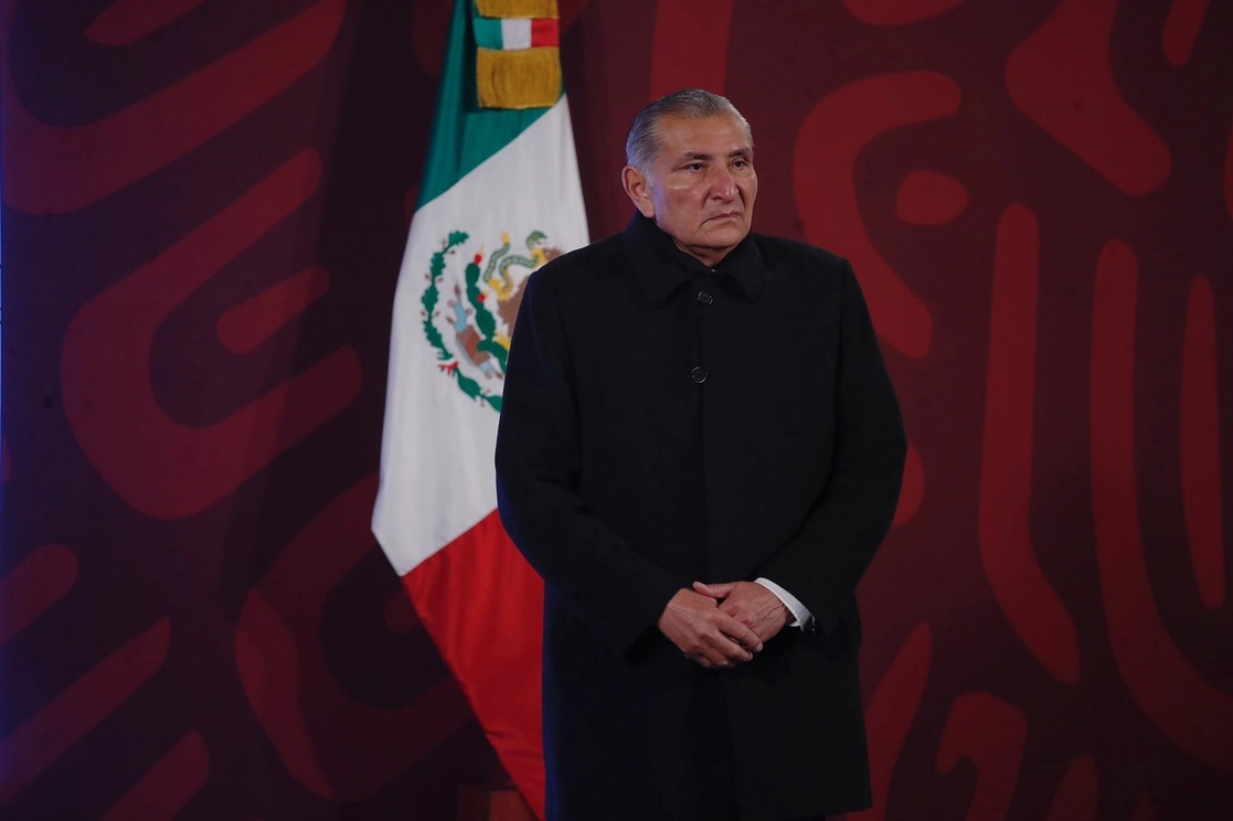 El secretario de Gobernación, Adán Augusto López Hernández, durante la conferencia matutina en Palacio Nacional, en la Ciudad de México, el 12 de enero de 2022. Foto Cristina Rodríguez