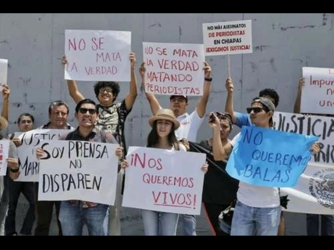 Protesta de periodistas contra la violencia. Foto La Jornada / Archivo
