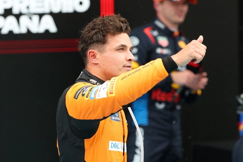 El piloto británico, Lando Norris, marcó la vuelta más rápida en la clasificación del GP de España. Foto Afp