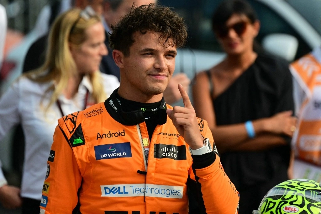 El piloto británico de McLaren Lando Norris partirá desde la ‘pole position’ tras lograr el mejor crono en la clasificación del Gran Premio de Italia de Fórmula 1, en el circuito de Monza, el 31 de agosto de 2024. Foto Afp