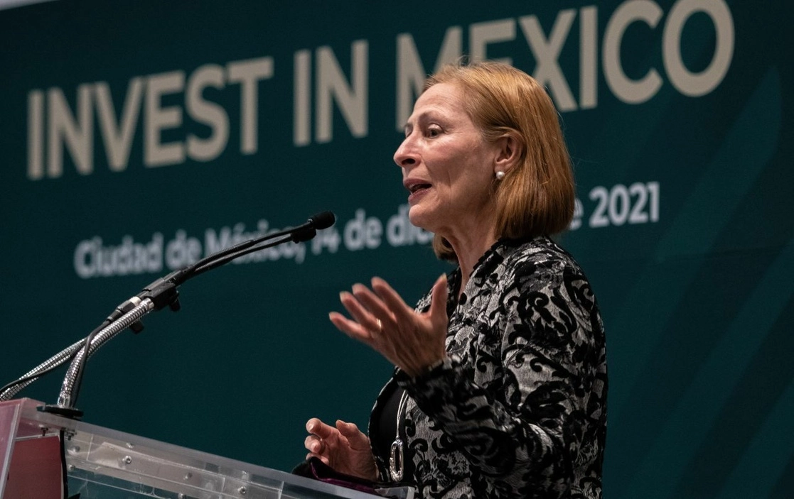Tatiana Clouthier Carrillo, secretaria de Economía, durante la presentación de Invest in Mexico, el 14 de diciembre de 2021. Foto Cuartoscuro