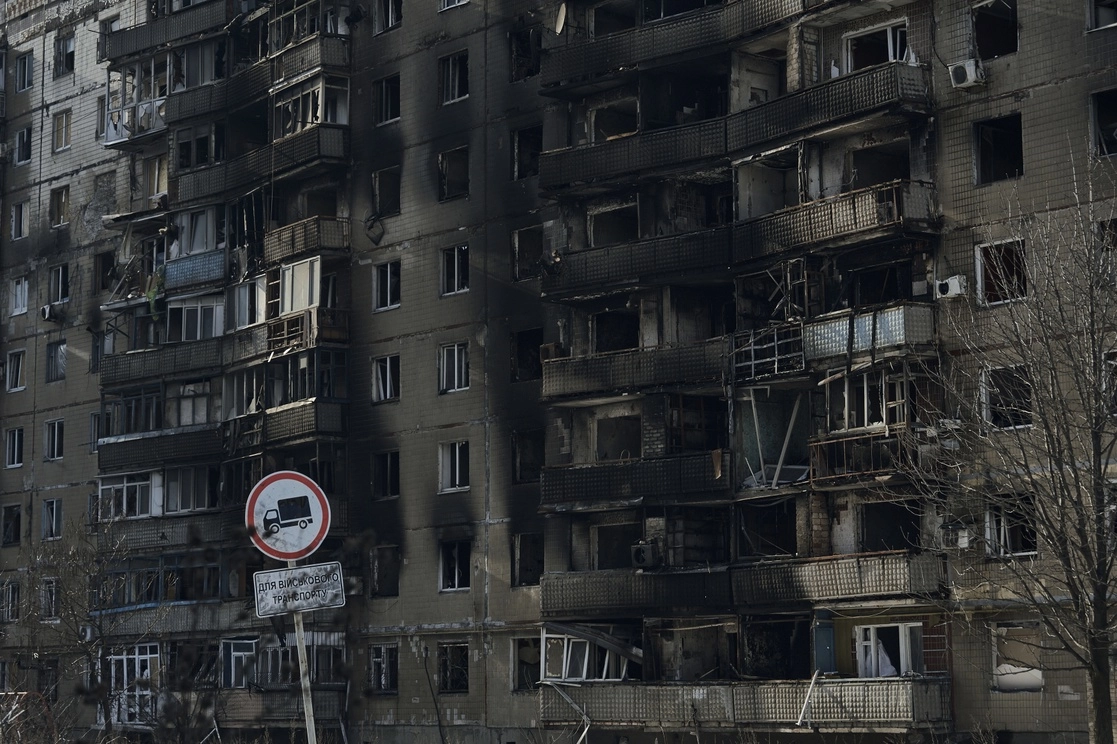 Edificios abandonados cerca del frente en Avdiivka, región de Donetsk, Ucrania, el domingo 19 de febrero de 2023. 
Foto Ap