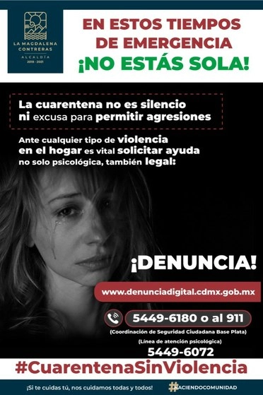 En la alcaldía Magdalena Contreras se lanzó una campaña en contra de la violencia doméstica. Foto Cartel