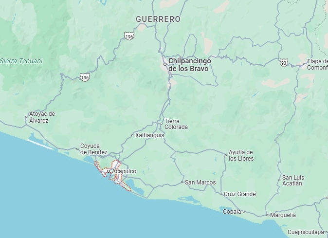 El ataque ocurrió en la esquina de las calles Sonora y Vicente Guerrero, de la colonia Progreso, frente al complejo que alberga la SSP municipal. Imagen tomada de https://www.google.com.mx/maps/
