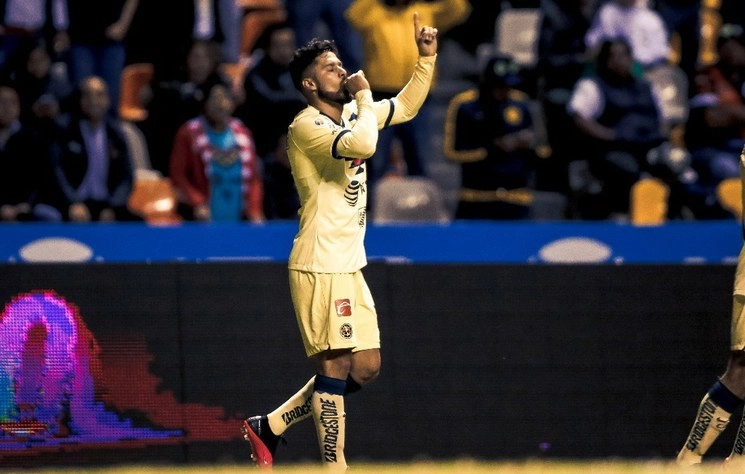 El paraguayo Bruno Valdez festeja su anotación durante el encuentro. Foto tomada de la cuenta de Twitter
@ClubAmerica