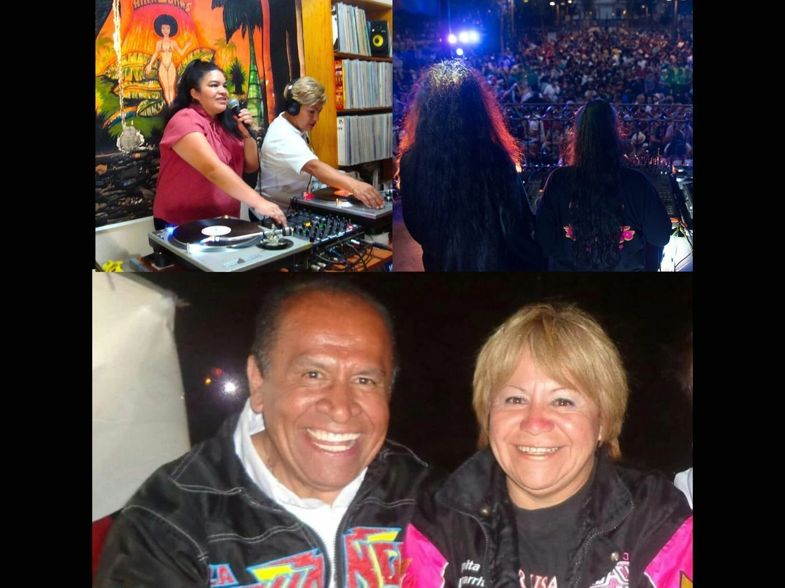 En la primera imagen, Marisol Mendoza y 'La Cigarrita'. Abajo, esta última y Ramón Rojo 'La Changa'. Foto tomadas de Facebook de Musas Sonideras y cortesía del Sistema de Teatros de la Ciudad de México