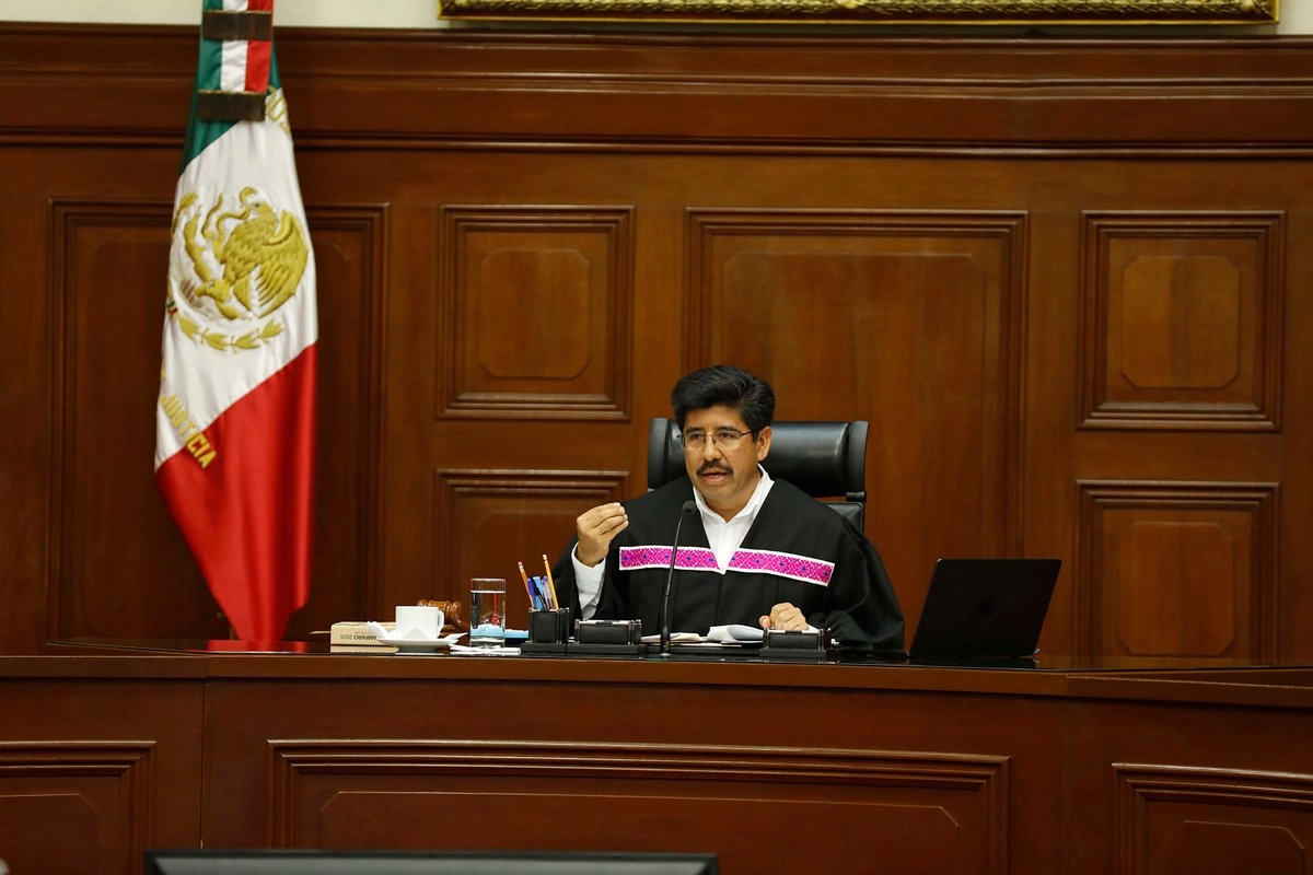 El ministro presidente de la SCJN, Hugo Aguilar Ortiz, durante una sesión, el 9 de octubre de 2025. Foto 