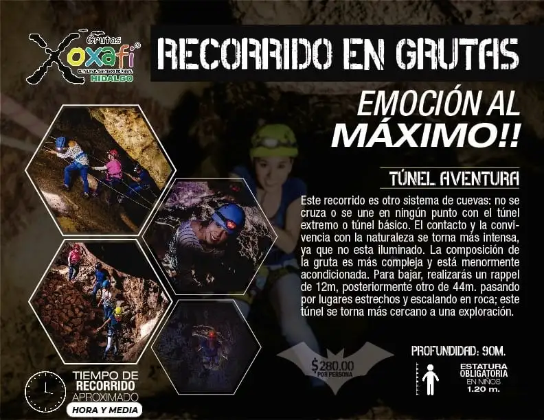 El principal atractivo son los recorridos dentro de Grutas, pero también hay actividades como rappel, tirolesa dentro de la gruta. Foto cortesía