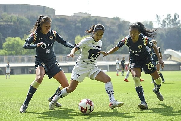Las felinas llegaron a ocho puntos, mientras que las Águilas tienen 11 unidades y se ubican en el tercer puesto.  Foto cortesía Liga Mx Femenil