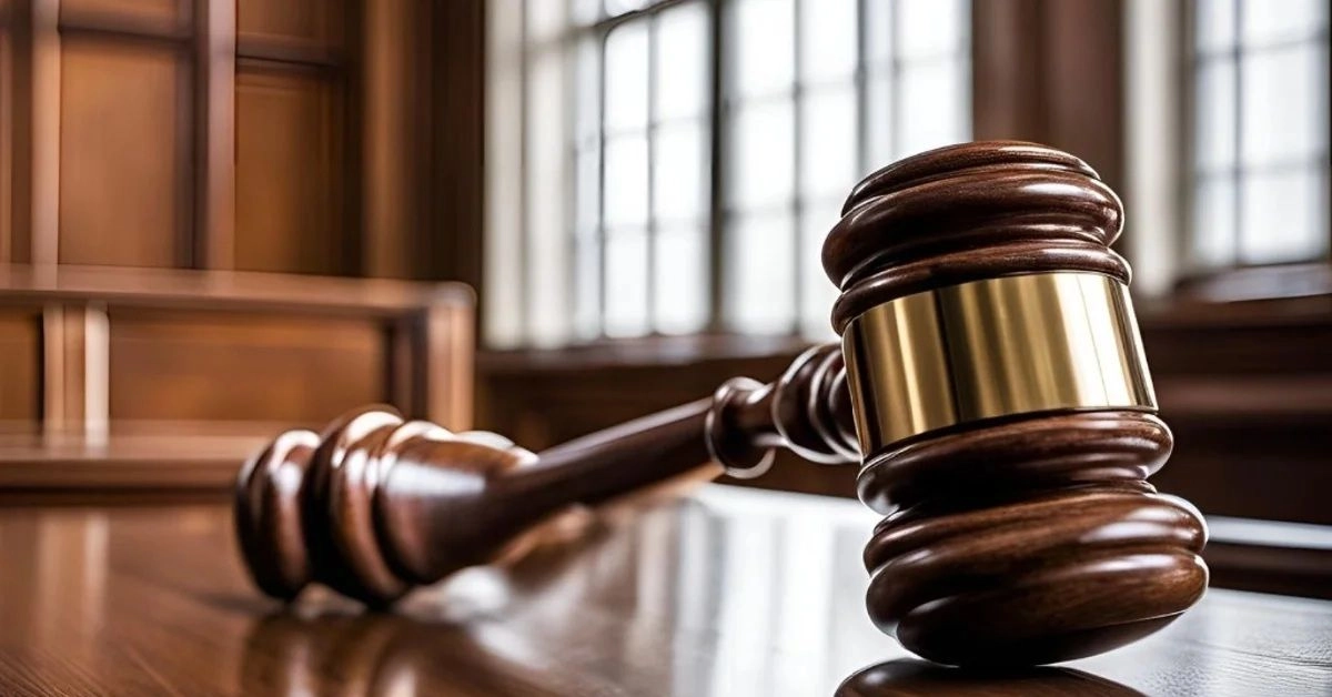 Mazo de juez en imagen de archivo. Imagen generada con