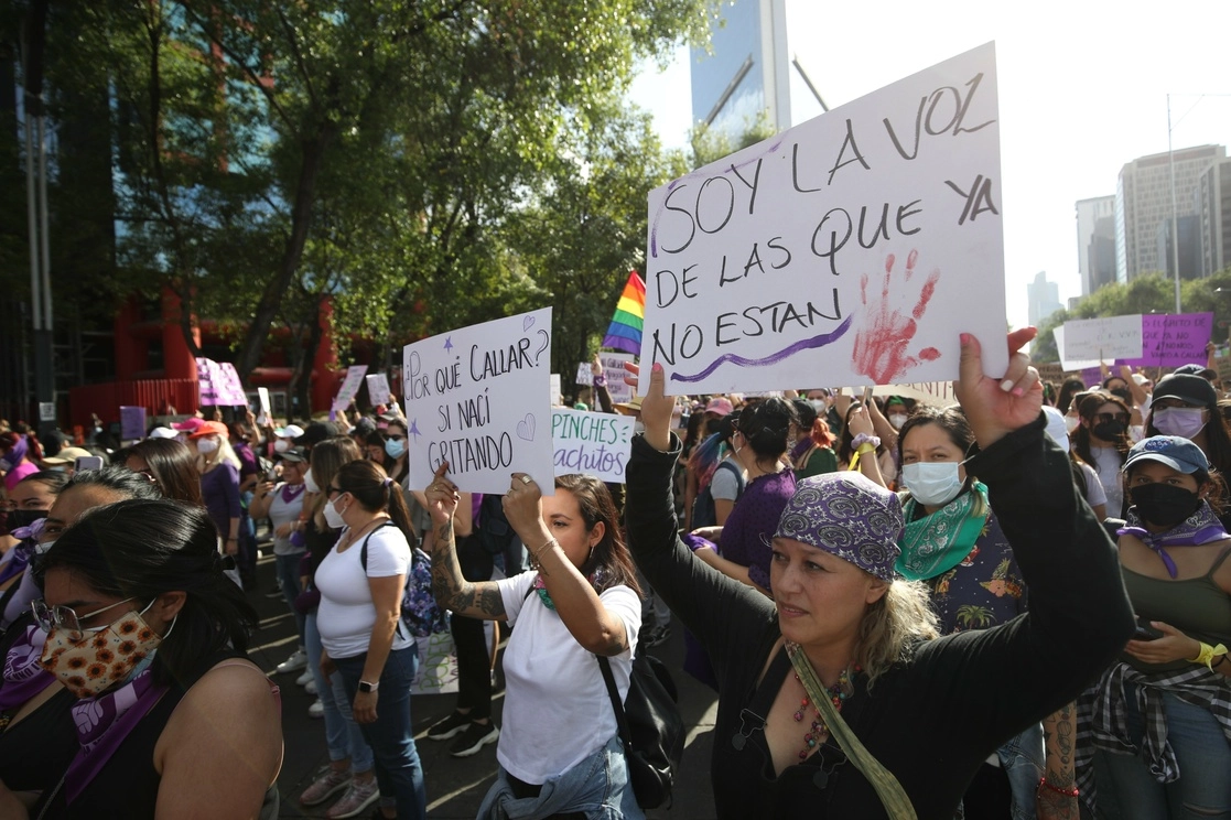 Aspectos de la marcha del 8M en CDMX, con motivo del Día Internacional de la Mujer. Foto Yazmín Ortega Cortés / Archivo