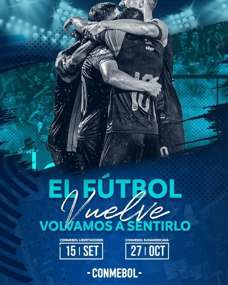 En redes sociales la Conmebol dio a conocer las fechas para el reinicio de las copas Libertadores y Sudamericana. Foto de Twitter @CONMEBOL
